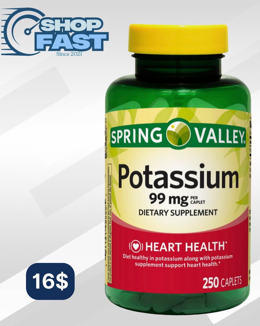 Potasio 99 mg Spring Valley 250 tabletas recubiertas