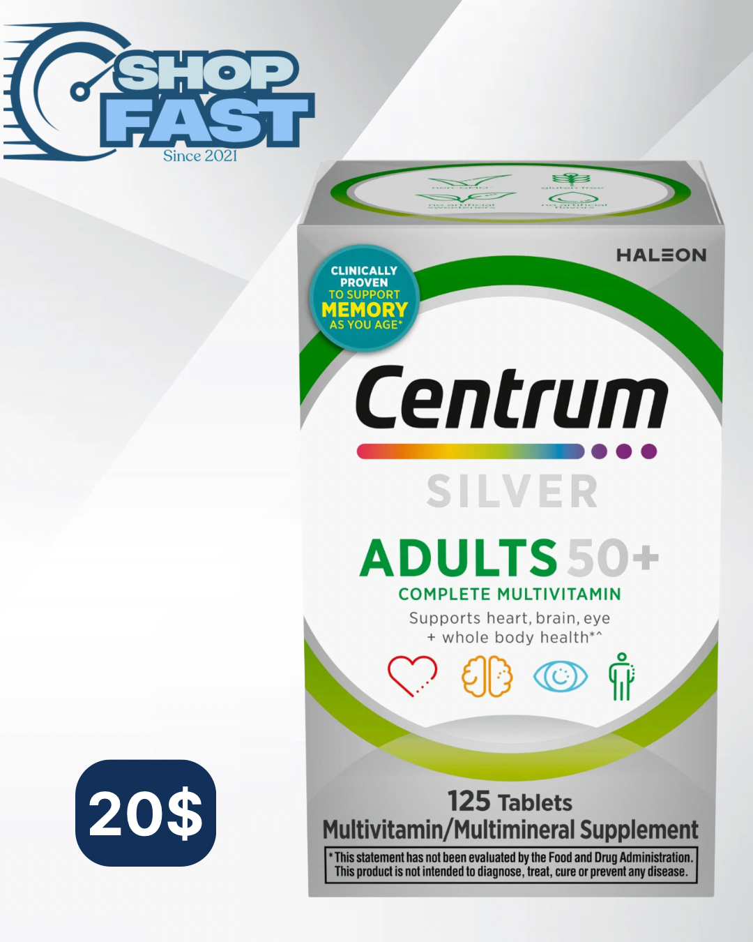 Centrum Silver para adultos mayores de 50 años 125 tabletas