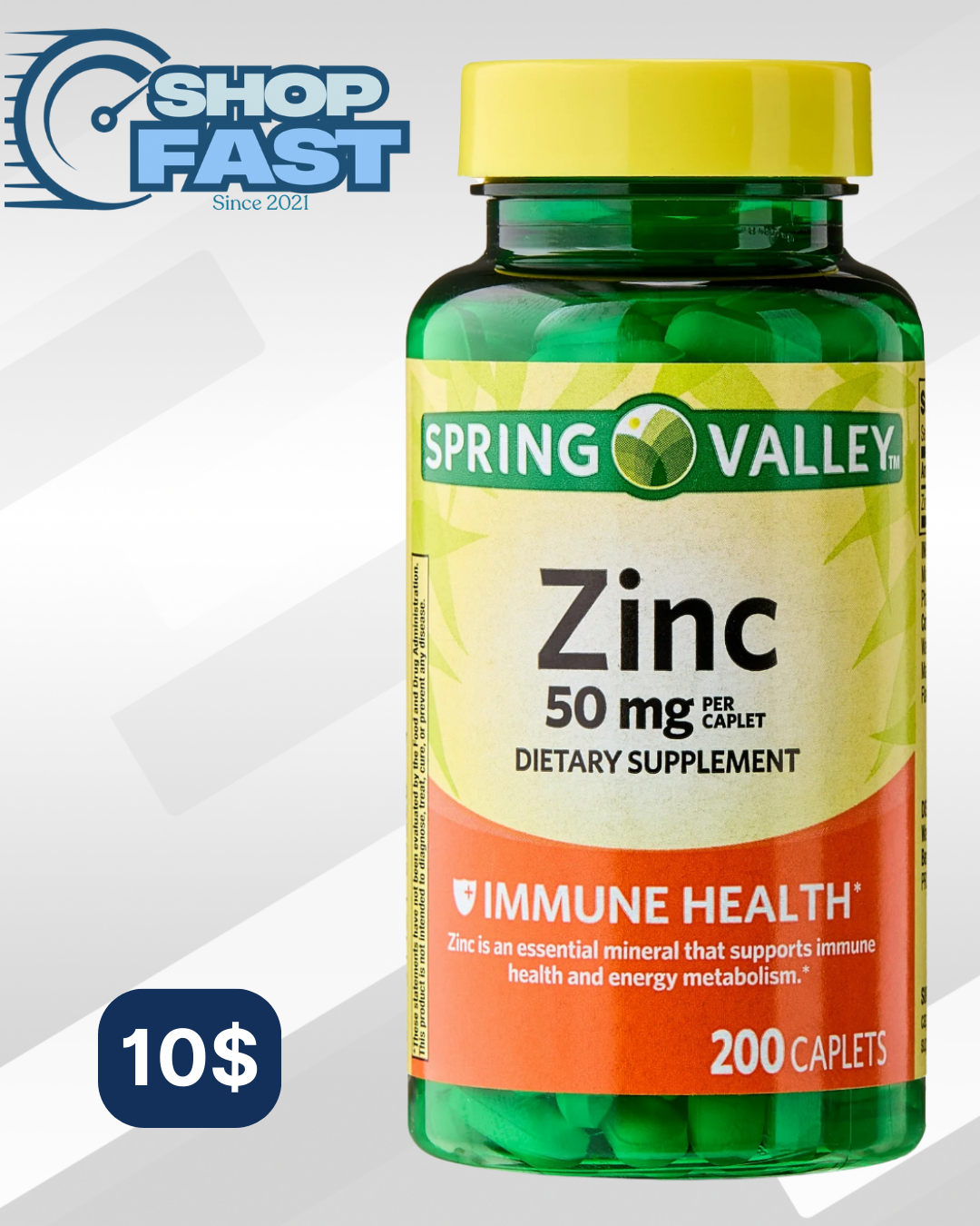 Zinc 50 mg Spring Valley 200 tabletas recubiertas