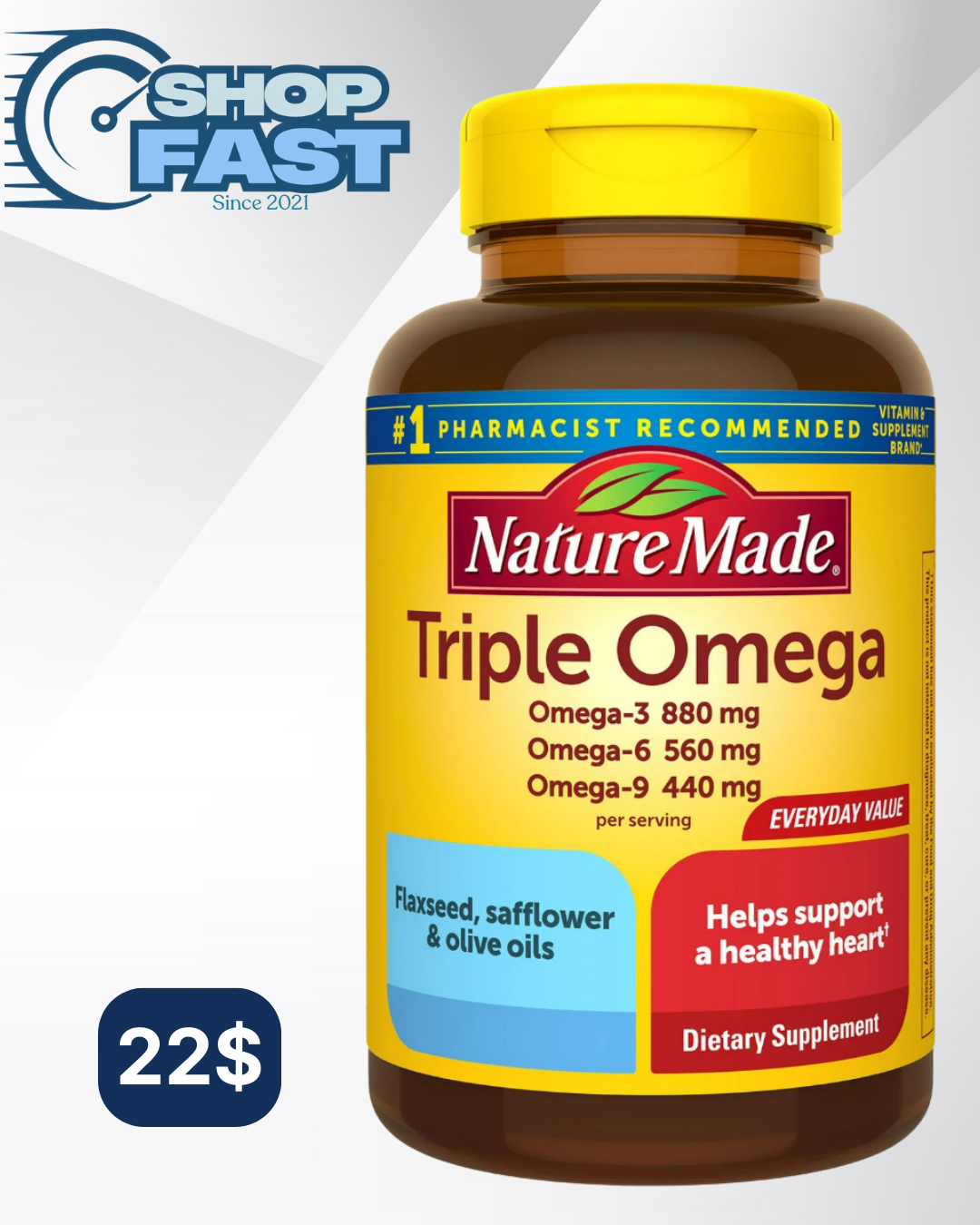 Triple omega (3 - 6 - 9) Nature Made 74 cápsulas