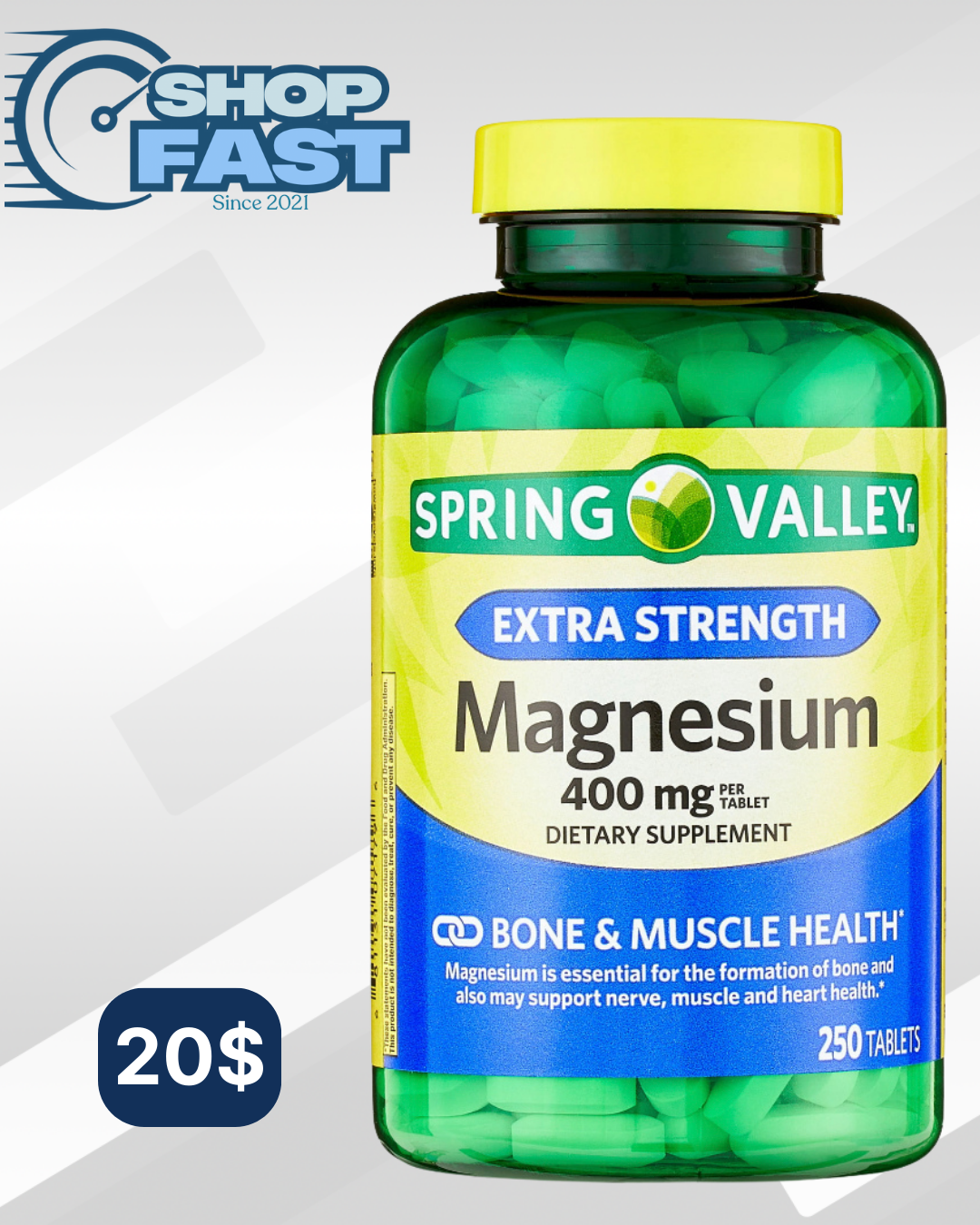 Magnesio 400 mg Spring Valley 250 tabletas
