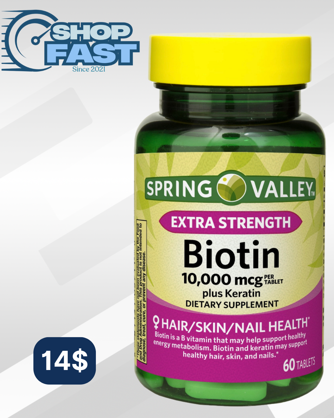 Biotin 10.000 mcg Spring Valley 60 tabletas