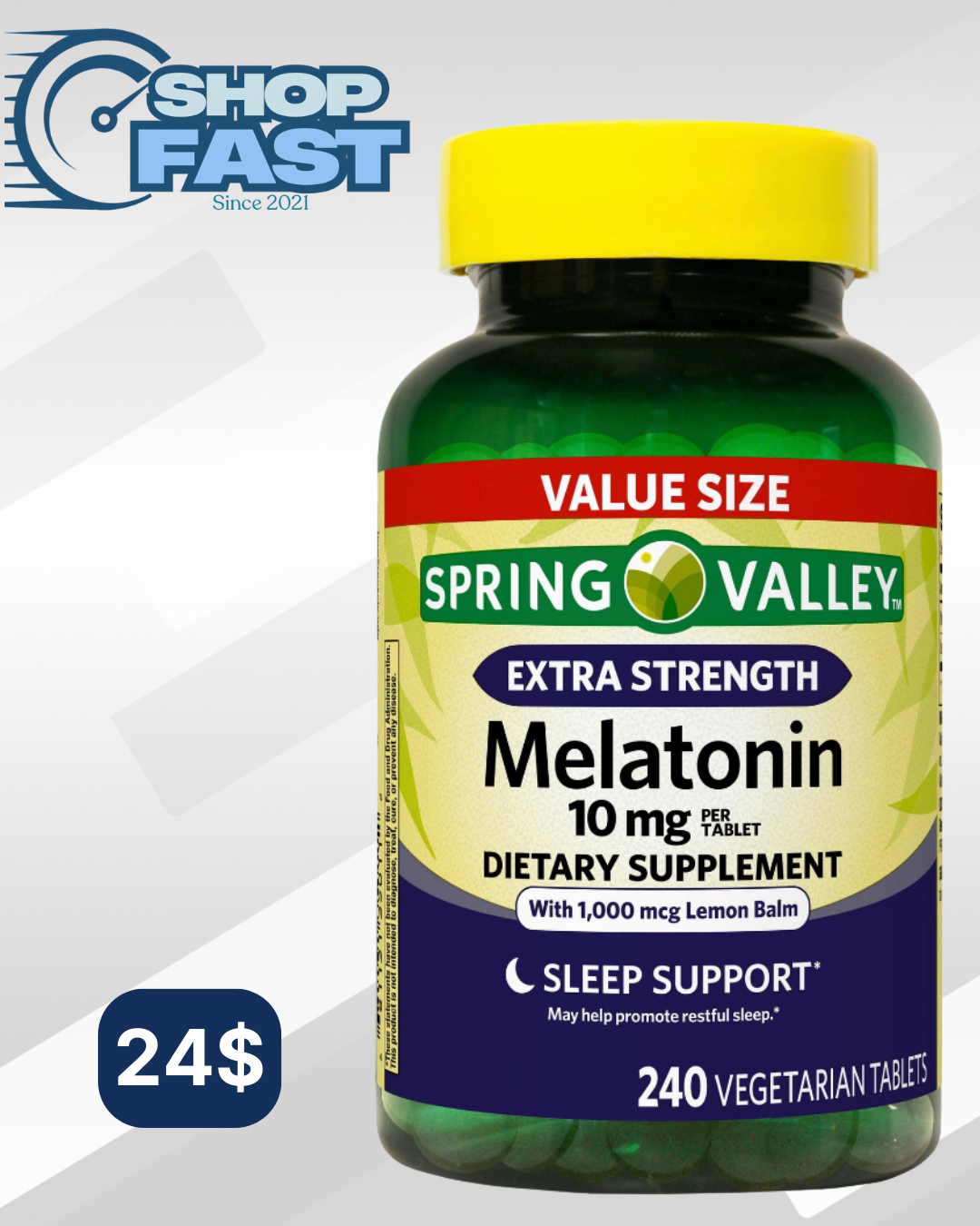 Melatonina 10 mg Spring Valley 240 tabletas vegetarianas