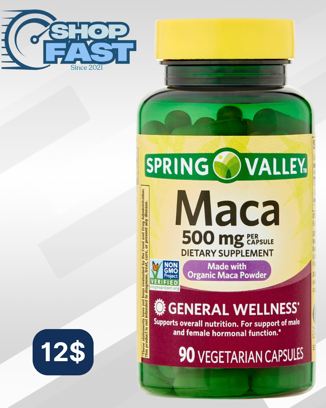 Maca 500 mg Spring Valley 90 cápsulas vegetarianas