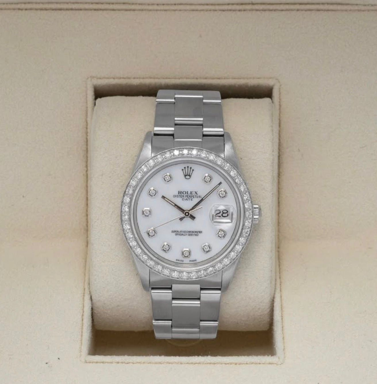 Rolex Datejust – Stainless Steel (Diamond Bezel & Diamond Dial) 16220