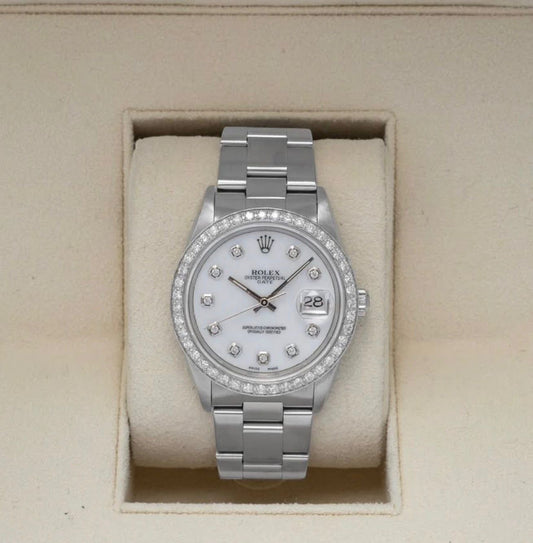 Rolex Datejust – Stainless Steel (Diamond Bezel & Diamond Dial) 16220