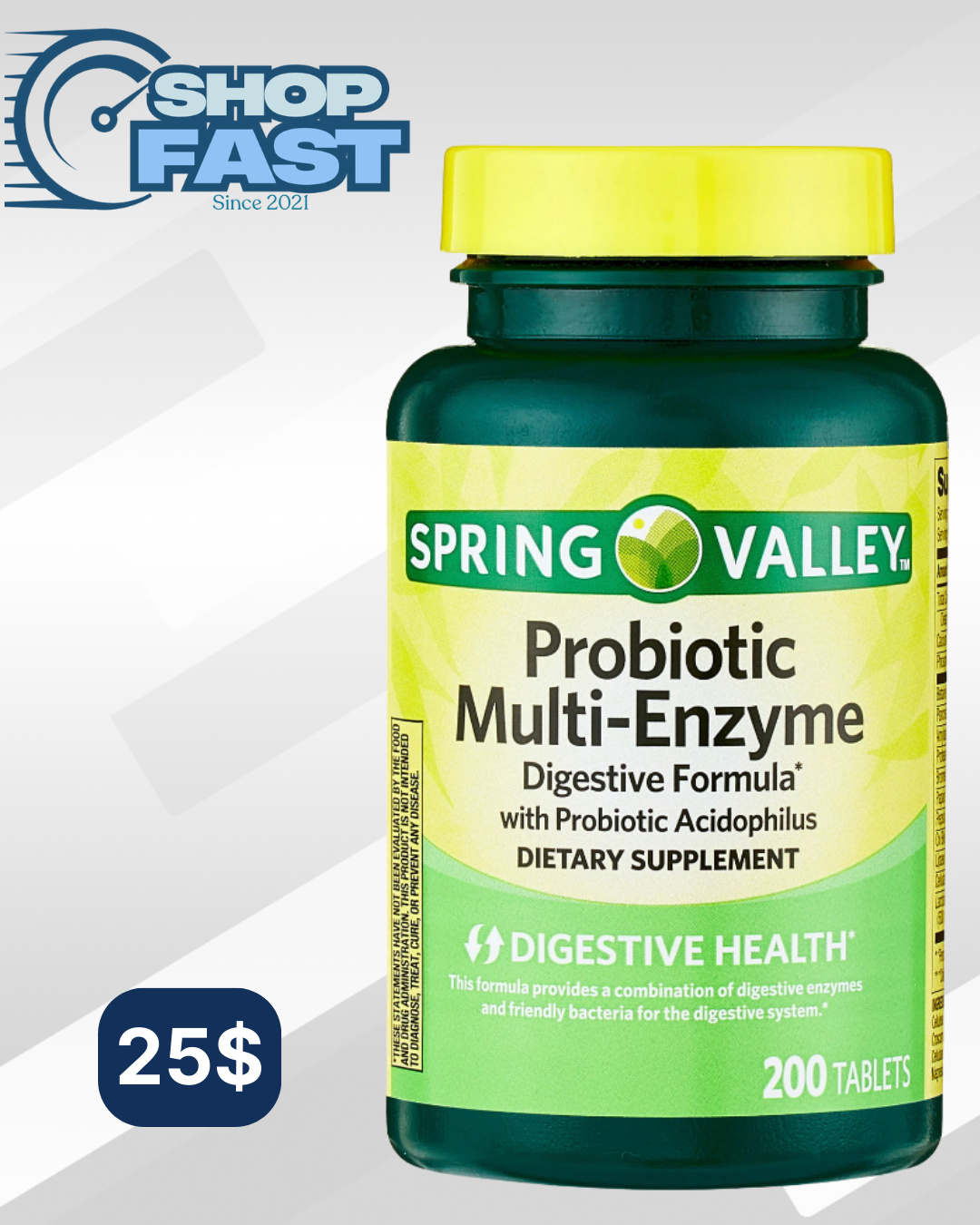 Probiótico Multi - Enzimas Spring Valley 250 tabletas