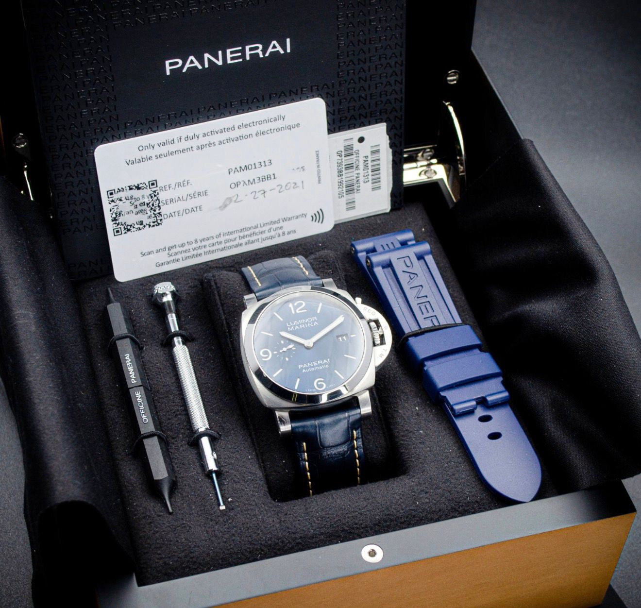 Panerai Luminor Marina PAM01313 – Blue Dial (Full Set)