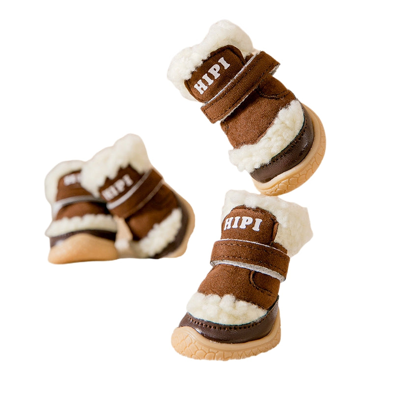 Winter Dog Shoes Thick Anti-slip Rain Snow Puppy Boots Outdoor Pet Paw Protector Foot Cover Pet Supplies Accessories