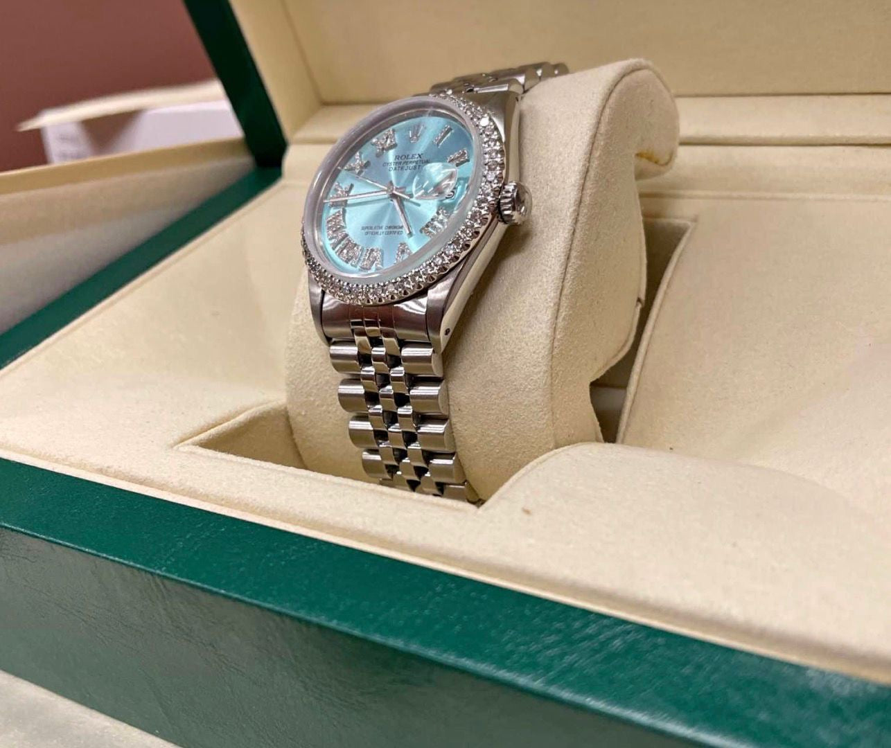 Rolex Datejust – Ice Blue Dial with Diamond Hour Markers
