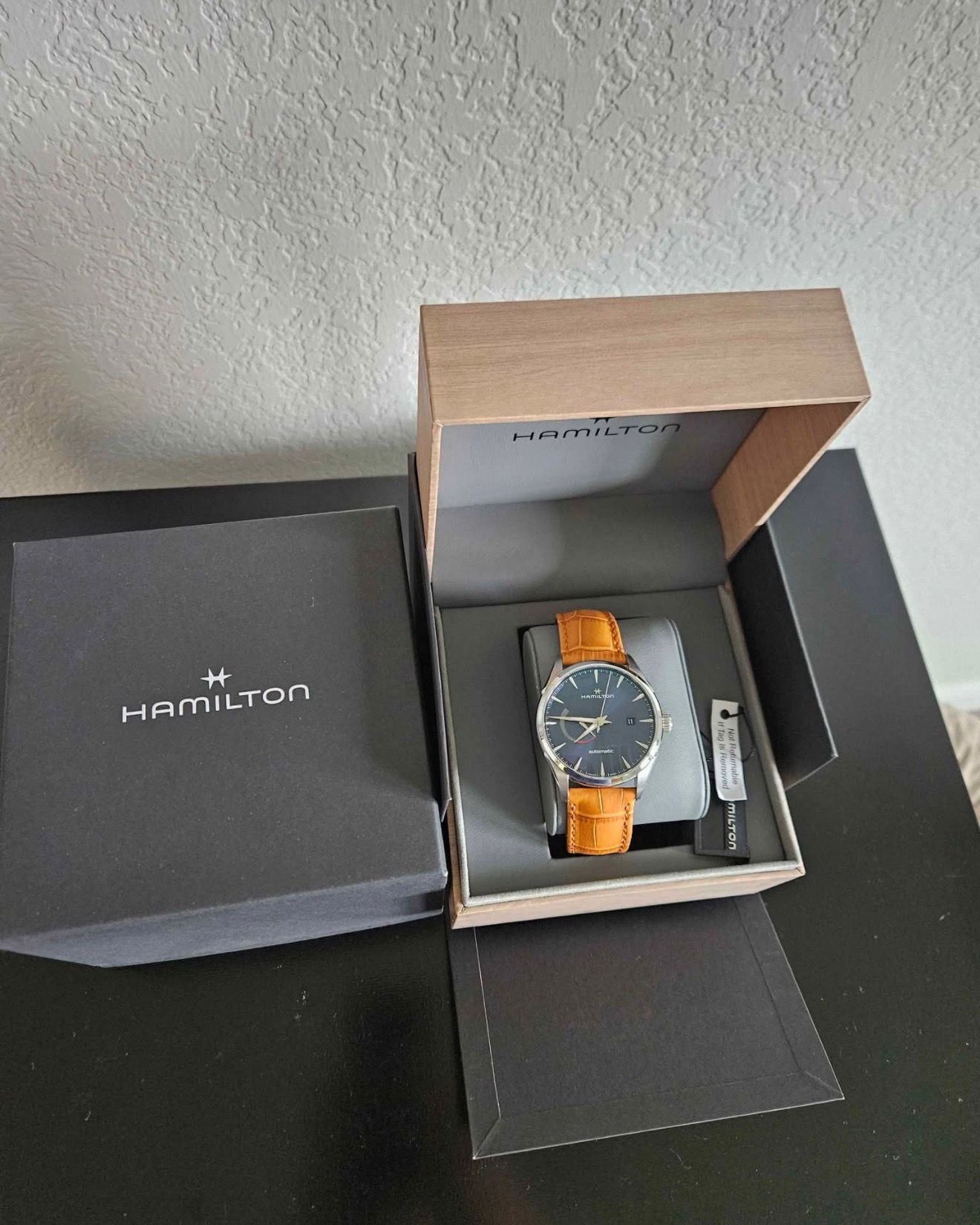 Hamilton Jazzmaster Automatic – Black Dial, Tan Leather Strap