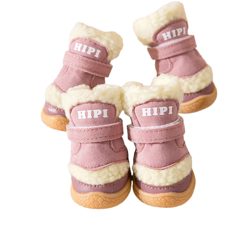 Winter Dog Shoes Thick Anti-slip Rain Snow Puppy Boots Outdoor Pet Paw Protector Foot Cover Pet Supplies Accessories