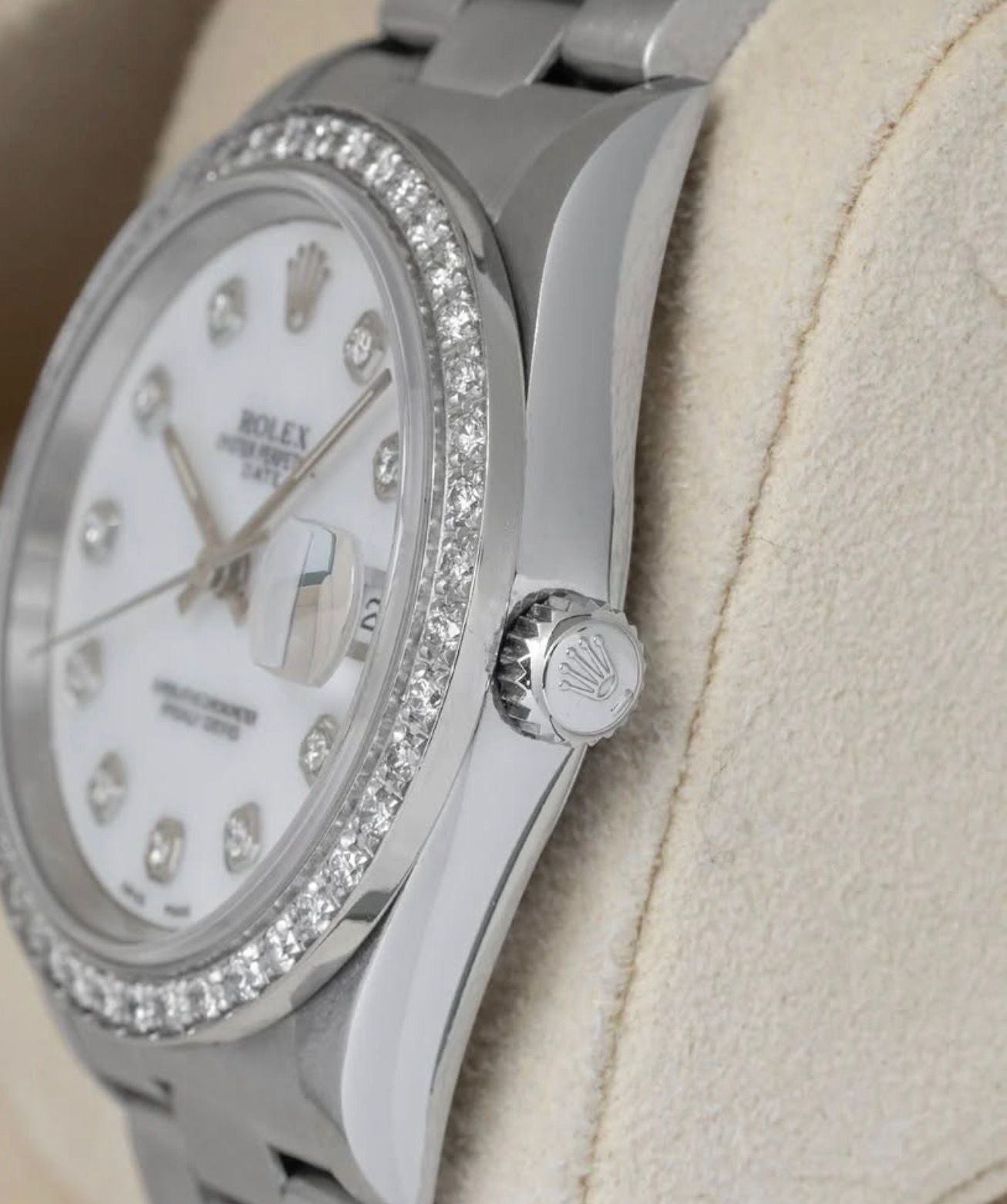 Rolex Datejust – Stainless Steel (Diamond Bezel & Diamond Dial) 16220