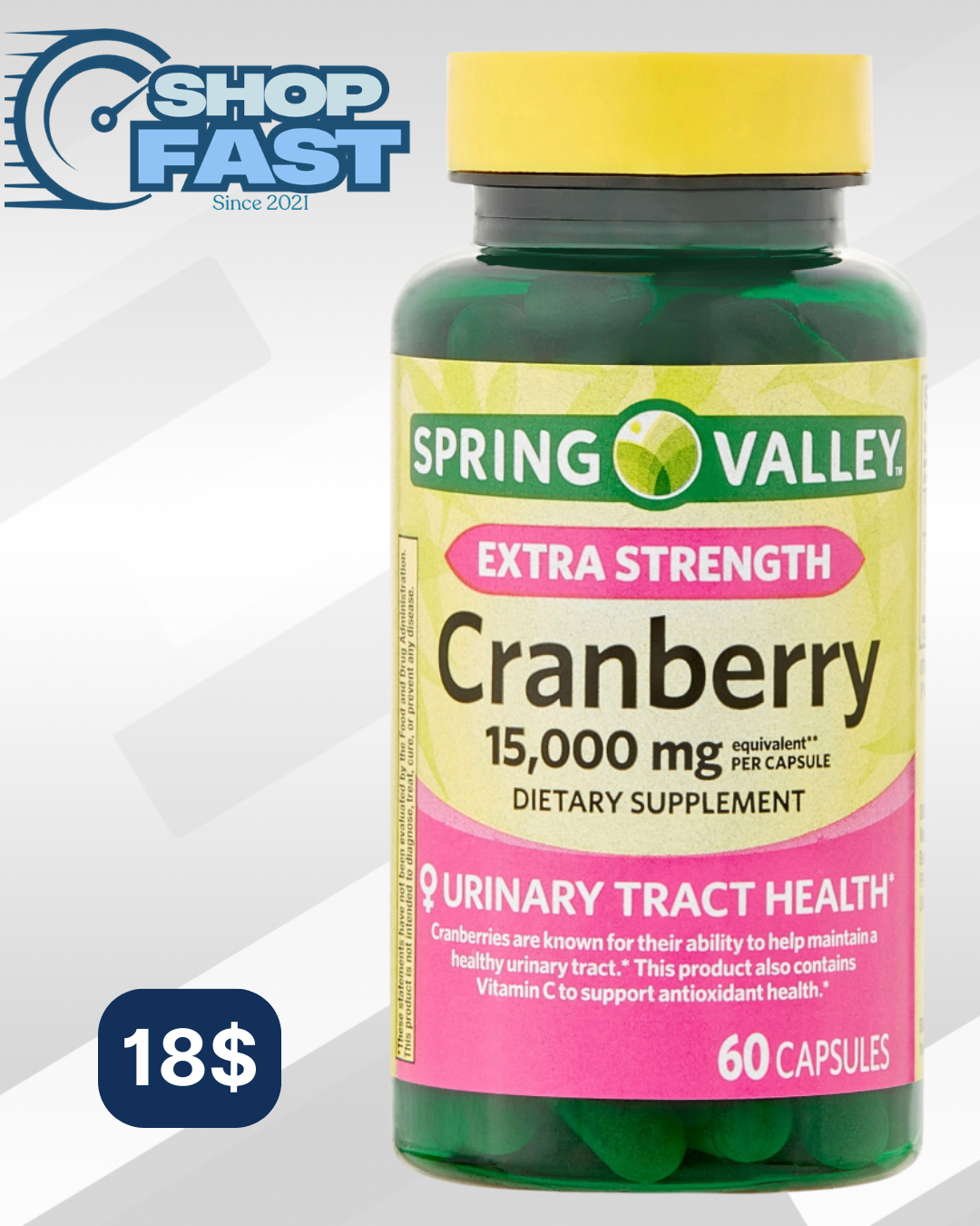 Cranberry 15.000 mg Spring Valley 60 cápsulas