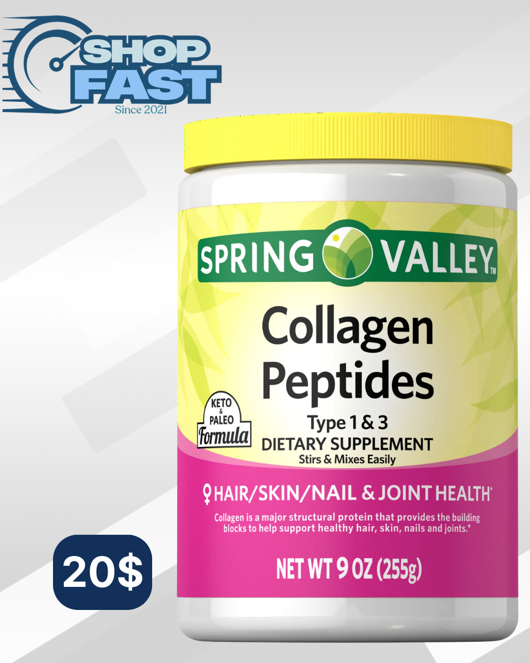 Colágeno peptides Spring Valley 255 gramos