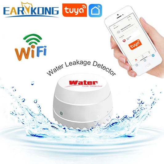 EARYKONG Wifi Water Detector Leakage Sensor Alarm Leak Detector Sound Tuyasmart Smart Life APP Flood Alert Overflow Security