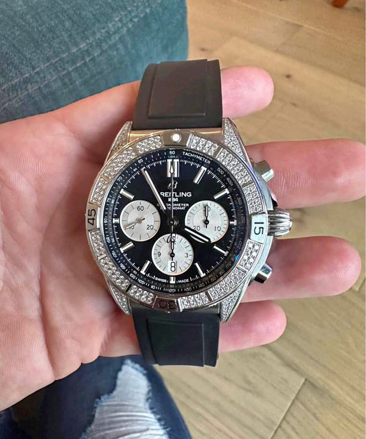Breitling Chronograph – Diamond Bezel (Blue Dial)