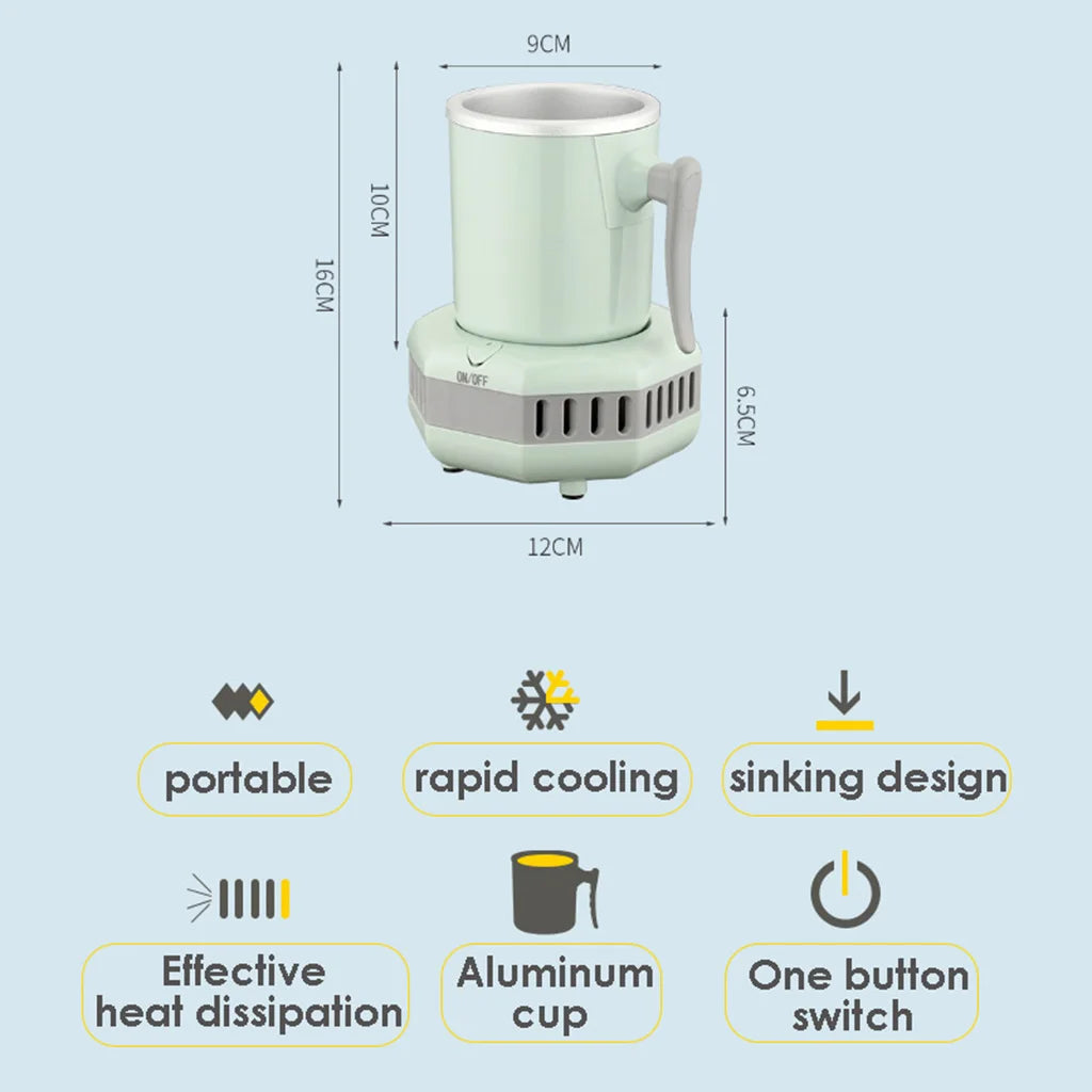 Electric Summer Drink Cooler Kettle Drink Chiller Portable Quick Electric Beverage Cup Cooler Ice Making for Milk Coffee