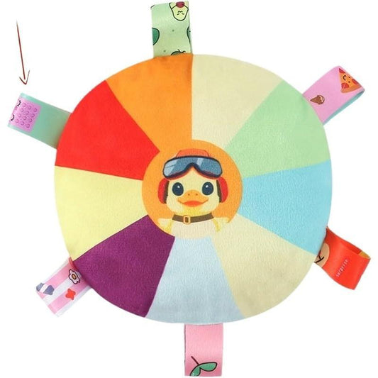 Plush Pet Dog Flying Discs Chew Toys, InteractiveTug Of War Dog Toys With Bells Inside,TurntablePattern Washable Bite-Resistant Pet Toys ForDogs